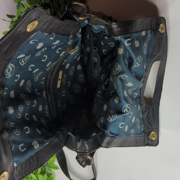 Lucky Brand black leather Abbey Road foldover bag - Picture 5 of 16